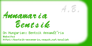 annamaria bentsik business card